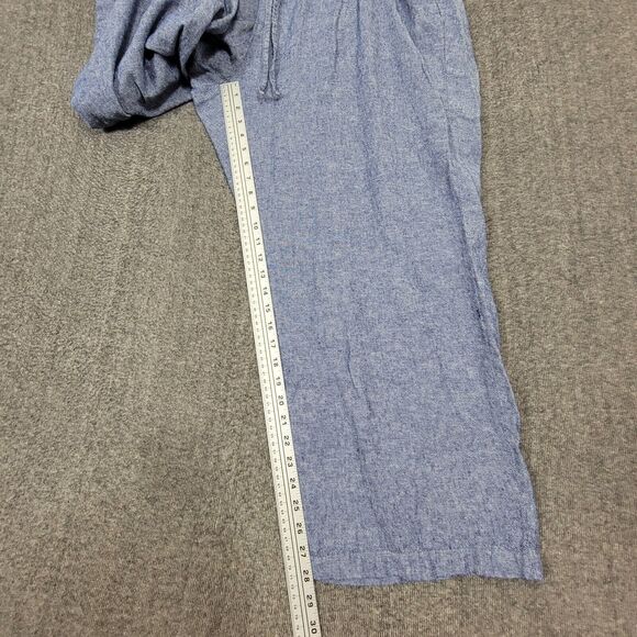 Old Navy Pants Womens 3X Blue Chambray Linen Blend Wide Leg Elastic Waist - Picture 5 of 12